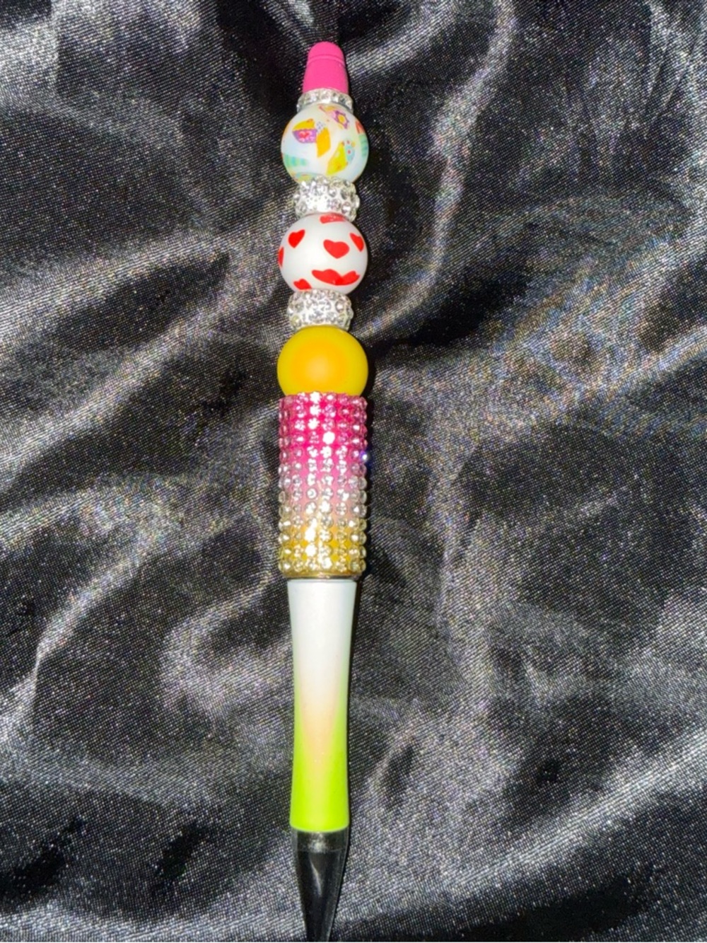 Beaded Colorful Bling pen - Pink, Yellow, White